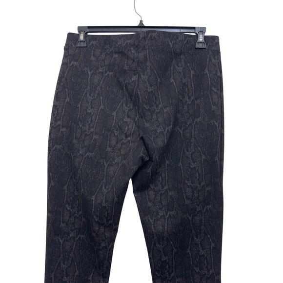 Calvin Klein Womens Black Snakeskin Print Pull-On Stretch Pants SZ L Slim Fit - Picture 10 of 11